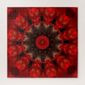 Red Decorative Floral Jigsaw Puzzle (Vertikal)