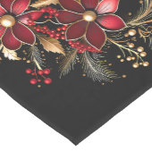 Red Decorative Flowers Holiday Table Runner Mittelgroßer Tischläufer (Ecke)