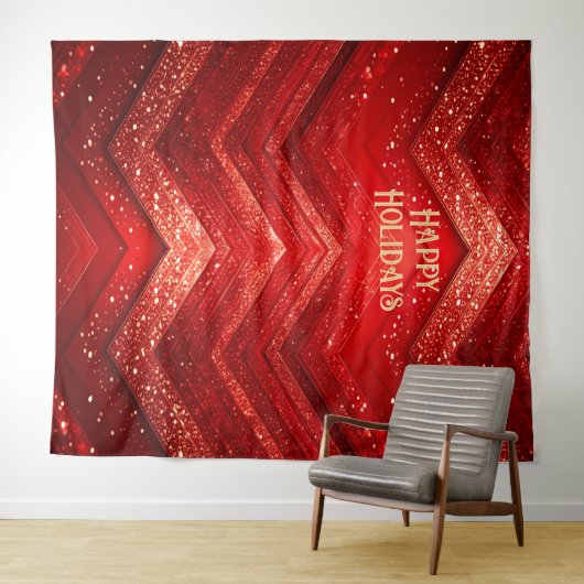 Red Decorative Holiday Backdrop Wandteppich (Beispiel (Horizontal))