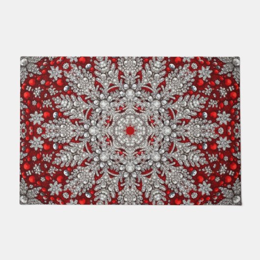 Red Decorative Holiday Doormat Fußmatte (Vorderseite)