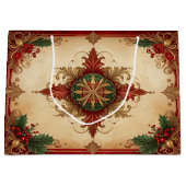 Red Decorative Holiday Gift Bag Große Geschenktüte (Vorderseite)