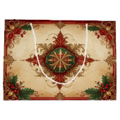 Red Decorative Holiday Gift Bag Große Geschenktüte (Rückseite)