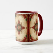 Red Decorative Holiday Mug Tasse (VorderseiteRechts)