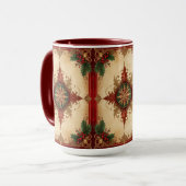 Red Decorative Holiday Mug Tasse (Vorderseite Links)