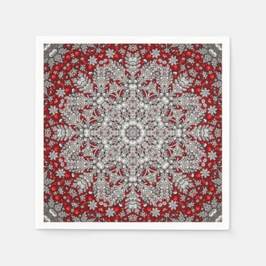 Red Decorative Holiday Napkin Serviette (Vorderseite)