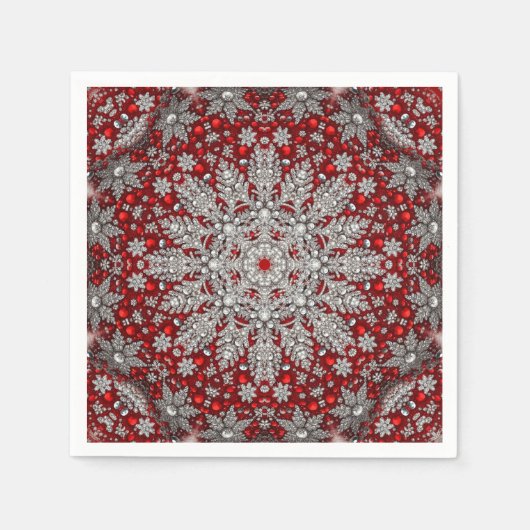 Red Decorative Holiday Napkin Serviette (Vorderseite)