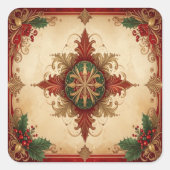 Red Decorative Holiday Sticker (Vorderseite)