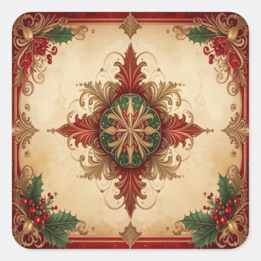 Red Decorative Holiday Sticker (Vorderseite)