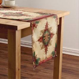 Red Decorative Holiday Table Runner Mittelgroßer Tischläufer