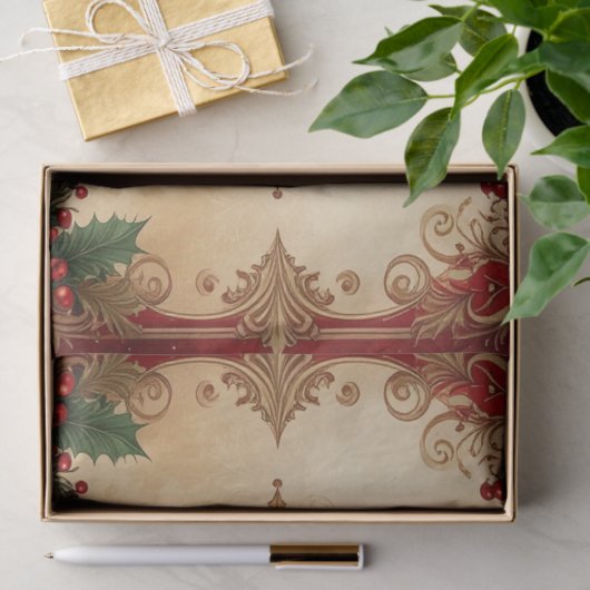 Red Decorative Holiday Tissue Paper Seidenpapier (Geschenk)