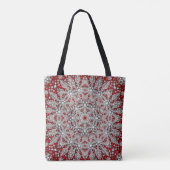 Red Decorative Holiday Tote Bag Tasche (Rückseite)