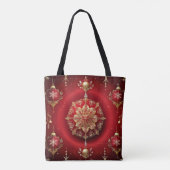 Red Decorative Ornaments Holiday Tote Bag Tasche (Rückseite)