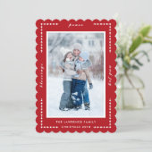 Red Decorative Segen Frieden Freude Weihnachten Fo (Stehend Vorderseite)