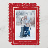 Red Decorative Segen Frieden Freude Weihnachten Fo (Vorne/Hinten)