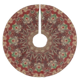 Red Decorative Tree Skirt Polyester Weihnachtsbaumdecke