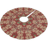 Red Decorative Tree Skirt Polyester Weihnachtsbaumdecke (Schrägansicht)