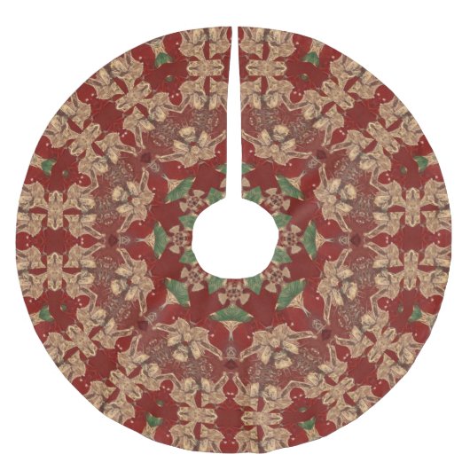 Red Decorative Tree Skirt Polyester Weihnachtsbaumdecke (Vorderseite)