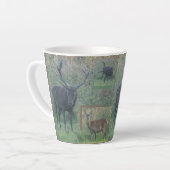 Red Deer Collage Latte Tasse (Linke Ecke)