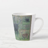 Red Deer Collage Latte Tasse (Rechts)