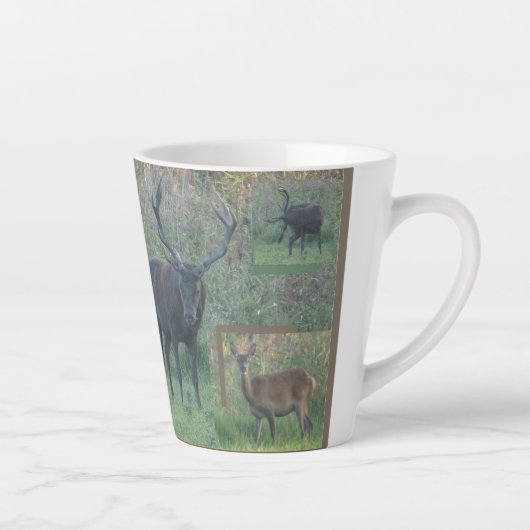 Red Deer Collage Latte Tasse (Rechts)