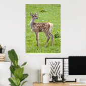 Red Deer Fawn Print Poster (Heimbüro)