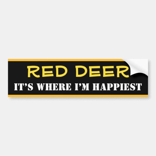"RED DEER"— "IT'S WHERE I'M HAPPIEST"(Kanada) Autoaufkleber (Vorne)