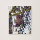 Red Deer Stag im Snow Jigsaw Puzzle (Vertikal)