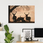 Red Deer Stags Poster (Heimbüro)