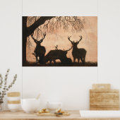 Red Deer Stags Poster (Küche)