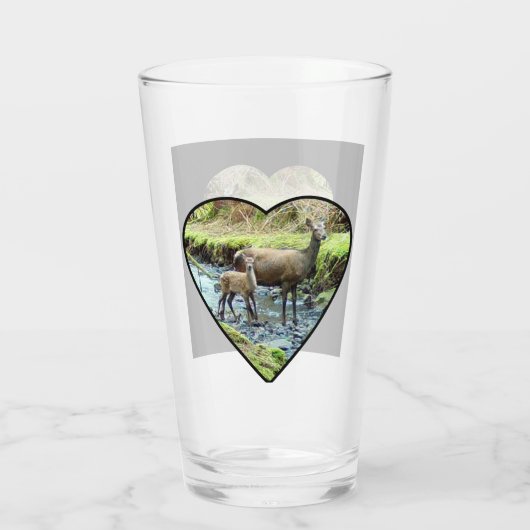 Red Deer und Baby Deer Glas (Rückseite)