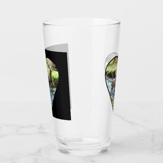 Red Deer und Baby Deer Glas (Links)