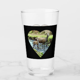 Red Deer und Baby Deer Glas