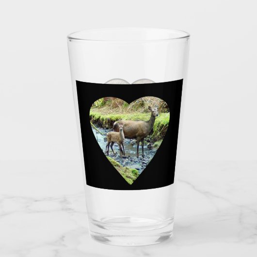 Red Deer und Baby Deer Glas (Vorderseite)