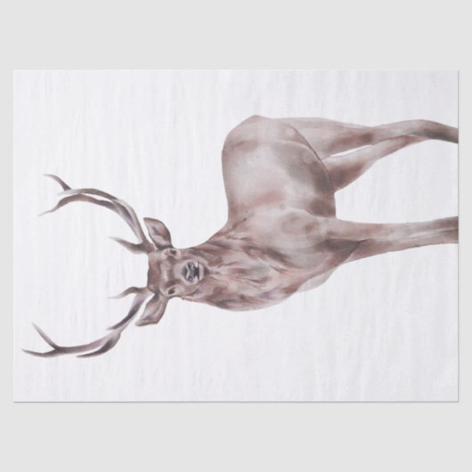 Red Deer Watercolor Seidenpapier (Vorderseite)