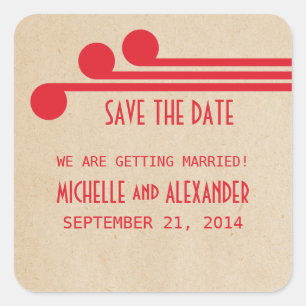 Red Deko Chic Save the Date Stickers