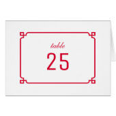 Red Deko Chic Tischnummer (Vorderseite (Horizontal))