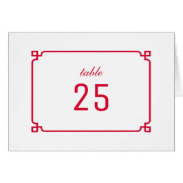 Red Deko Chic Tischnummer