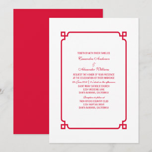 Red Deko Chic Wedding Einladung