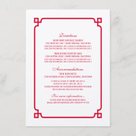 Red Deko Chic Wedding Info Card Begleitkarte