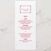 Red Deko Chic Wedding Menu Menükarte (Vorderseite)