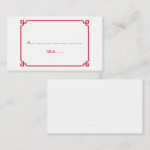 Red Deko Chic Wedding Platzkarten (Vorne/Hinten)