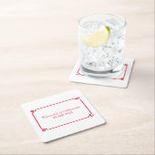 Red Deko Chic Wedding Rechteckiger Pappuntersetzer (Vor Ort)