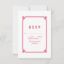 Red Deko Chic Wedding RSVP