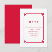 Red Deko Chic Wedding RSVP Karte (Vorne/Hinten)