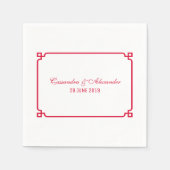 Red Deko Chic Wedding Serviette (Vorderseite)