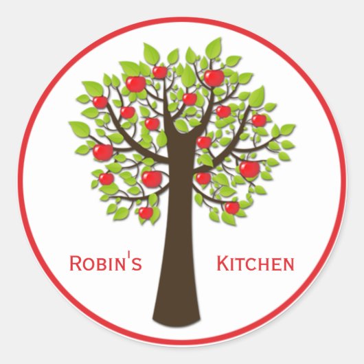 Red Delicious Apple Tree Kitchen Stickers (Vorderseite)