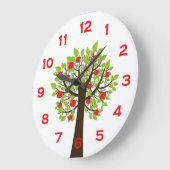 Red Delicious Apple Tree Wall Clock Große Wanduhr (Winkel)