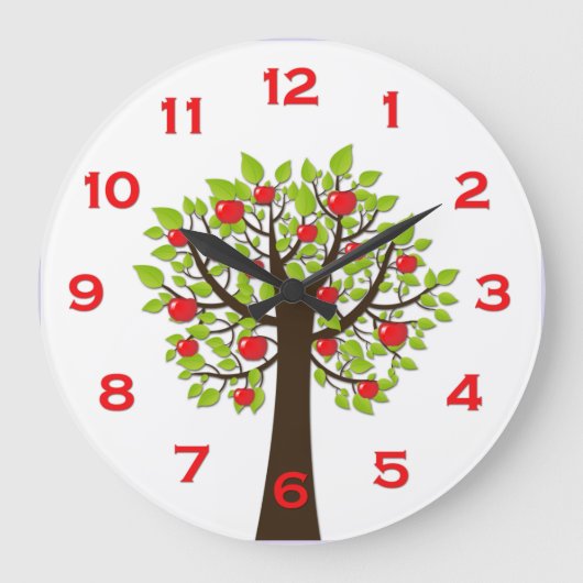 Red Delicious Apple Tree Wall Clock Große Wanduhr (Vorderseite)