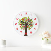 Red Delicious Apple Tree Wall Clock Große Wanduhr (Zuhause)