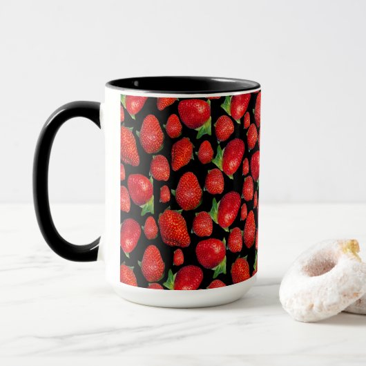 Red Delicious Erdbeeren, Tasse (Mit Donut)